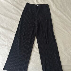 Vintage Pleats Please Issey Miyake Black Wide Leg Trousers S